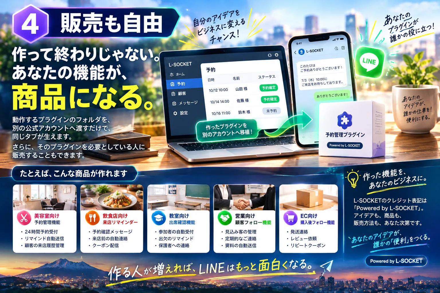 L-SOCKET 機能4 販売も自由